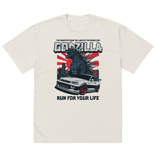 Oversized Godzilla Car Shirt