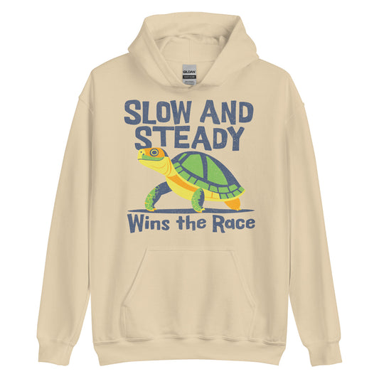 Typographic Slow and Steady Hoodie